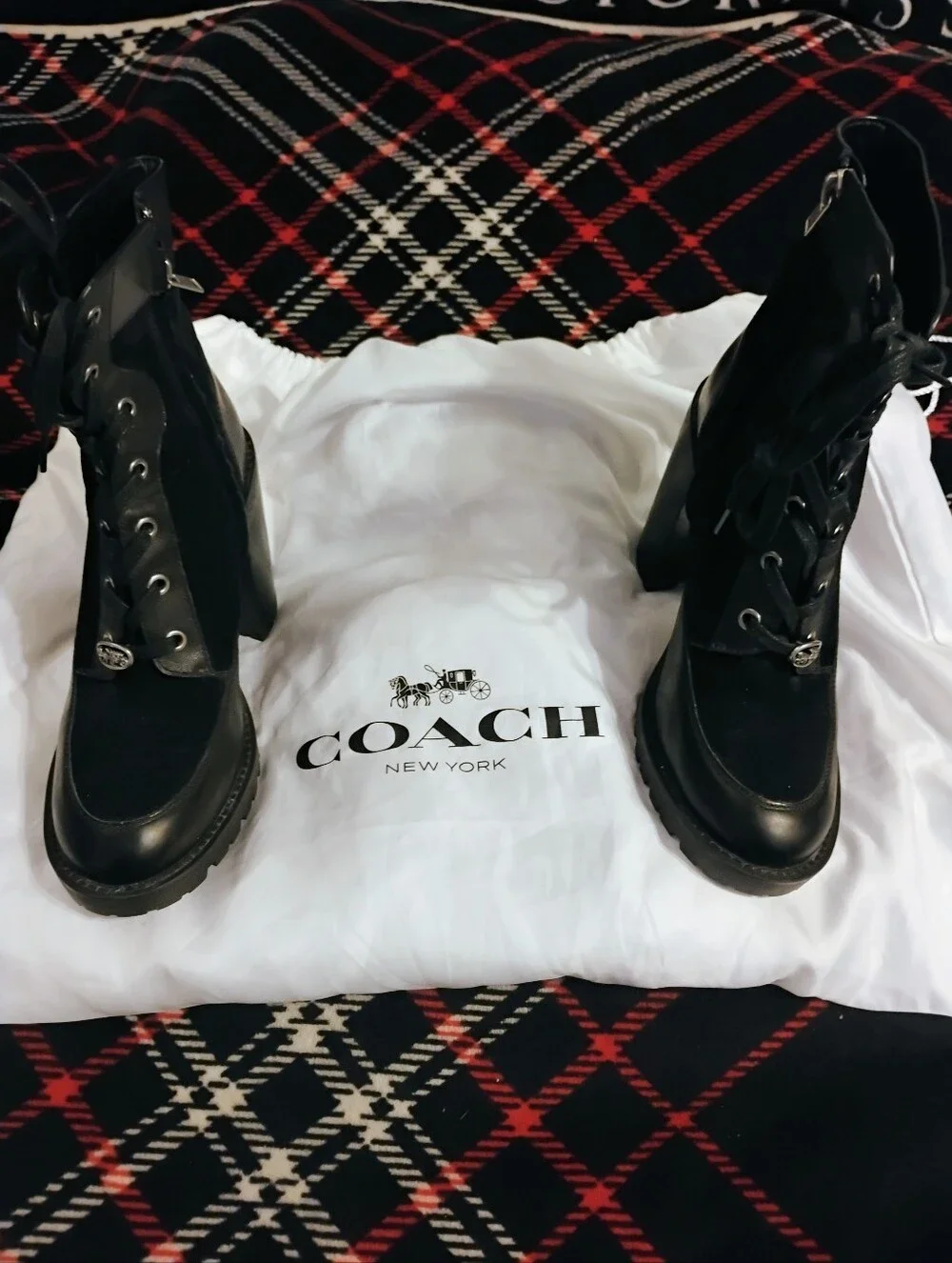 Women's EUC Coach Ankle Boots With Silver Emblem Hardware U.S. Size 9B